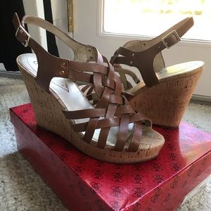 Guess Leather Wedges, Like New
